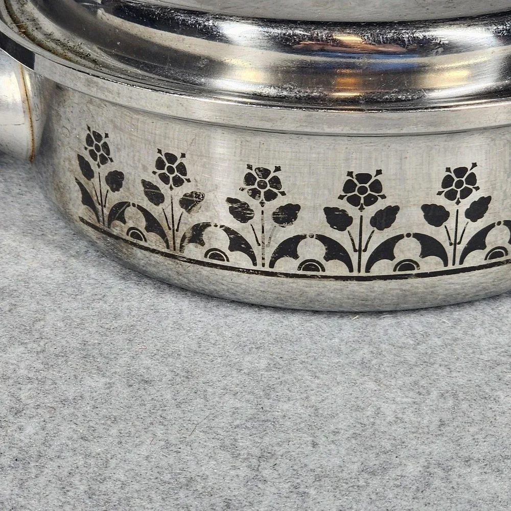 Vintage Regal 18-8 3Ply Floral Design Stainless Steel Cookware Set 5 USA